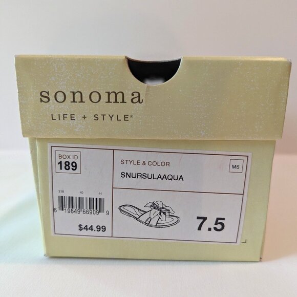 Somona "Ursula" Aqua Flat Slip-on Sandals with Flower Detail  Size 7.5 - Picture 6 of 6